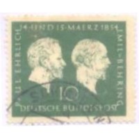 ALEMANHA FEDERAL - 1954 - CENTENÁRIO NASCIMENTO PAUL EHRLICH E EMIL BEHRING - USADO - MI-197 - YT-73