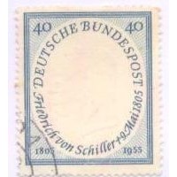 ALEMANHA FEDERAL - 1955 - 150 ANOS DAMORIE DE VON SCHILLER - USADO - MI-210 - YT-86 