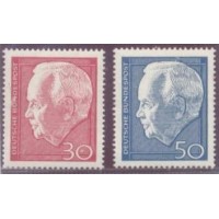 ALEMANHA FEDERAL - 1967 - SÉRIE CORRENTE - PRESIDENTE LUBKE - PAPEL BRANCO - SÉRIE 2 SELOS - MINT - Y 407/408