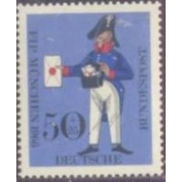 ALEMANHA FEDERAL - 1966 - CORREIO - CONGRESSO DA FEDERAÇÃO INTERNACIONAL DE FILATÉLICA EM MUNIQUE DILIGÊNCIA DE CORREIO (SEM CAVALOS) E CARTEIRO ANTIGO - SÉRIE 2 SELOS - MINT - Y 373/374