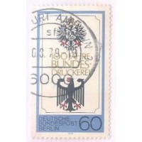 ALEMANHA BERLIN - 1979 - USADO - CENTENÁRIO DA CASA IMPRESSORA DO ESTADO - EMBLEMAS - YT-557