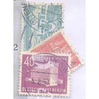 ALEMANHA BERLIN - 1953-54 - SÉRIE CORRENTE MONUMENTOS - 7p-20p-40p - 3 SELOS - USADOS - YT-099/101