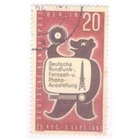 ALEMANHA BERLIN - 1961 - USADO - EXPOSIÇÃO DE GRAVAÇÃO - RÁDIO - TELEVISÃO EM BERLIN - URSO - YT-195 - MI-217