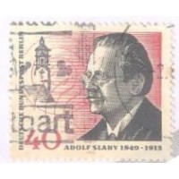 ALEMANHA BERLIN - 1972 - USADO - 125º ANIVERSÁRIO DO NASCIMENTO DE VON ADOLF SLABY (1849-1913) TÉCNICO DA RÁDIO - YT-435 - MI-467