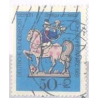 ALEMANHA BERLIN - 1969 - USADO - PRÓ OBRAS BENEFICENTES FIGURINHAS DE ESTANHO - 50p+25p MENSAGEIRO A CAVALO - YT-321 - MI-351