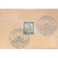 ALEMANHA BERLIN - 1951 - CINEMA - CARIMBO COMEMORATIVO DO XI FESTIVAL INTERNACIONAL DO CINEMA EM 3-7-1951 SOBRE SELO REGULAR DO MESMO PERÍODO