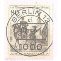ALEMANHA BERLIN - 1983 - USADO - 150º ANIVERSÁRIO DA 1ª LINHA TELEGRÁFICA POR SEMÁFOROS DE BERLIN A COBLENCE - INSPETOR DE TELÉGRAFOS A CAVALO - YT-654 