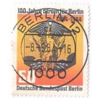 ALEMANHA BERLIN - 1984 - USADO - CENTENÁRIO DO ABASTECIMENTO DE ENERGIA ELÉTRICA DE BERLIN - EMBLEMA DA ENERGIA ELÉTRICA - YT-681