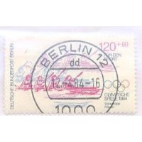 ALEMANHA BERLIN - 1984 - USADO - PRÓ ESPORTE - CORRIDA C/ BARREIRAS FEMININA - CORRIDA CICLÍSTICA FEMININA - KAYKAY PARA 4 FEMININO - SÉRIE 3 SELOS - YT-677/79 