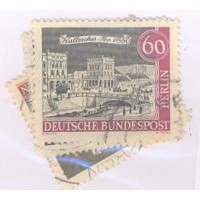 ALEMANHA BERLIN - 1962-63 - USADO - VISTAS DE BERLIN - 20p+25p+40p+50p+60p - 4 SELOS - YT-199/203 