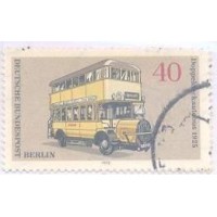 ALEMANHA BERLIN - 1973 - USADO - TRANSPORTES BERLINENSES - 30p ÔNIBUS DE 1919 E 40p ÔNIBUS DUPLO DE 1925 2 ÚLTIMOS SELOS DE UMA SÉRIE DE 3 - YT-412/13