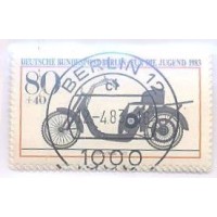 ALEMANHA BERLIN - 1983 - USADO - PRÓ JUVENTUDE - MOTOCICLETAS HISTÓRICAS DOS MUSEUS ALEMÃES - SÉRIE 4 SELOS - YT-655/658