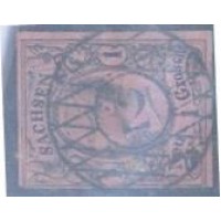 ALEMANHA - 1855-66 - USADO - IOHANI - 1n PRETO SOBRE ROSA - YT-08 