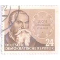 ALEMANHA DDR - 1953 - USADO - CENTENÁRIO DA MORTE DO PINTOR E GRAVADOR LUCAS CRANACH - RETRATO - YT-0135