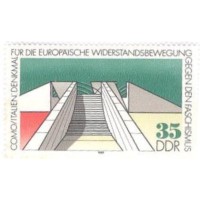 ALEMANHA DDR - 1988 - MINT - MONUMENTO A RESISTÊNCIA EUROPÉIA CONTRA O FASCISMO
