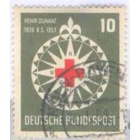 ALEMANHA FEDERAL - 125 ANOS DO NASCIMENTO DE HENRI DUNANT FUNDADOR DA CRUZ VERMELHA - YT-50 - 1953 - USADO