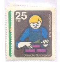 ALEMANHA FEDERAL - 1974 - MINT - PRO JUVENTUDE - CONSTRUÇÃO, FOLCLORE, ESTUDANTE, PESQUISA - SÉRIE 4 SELOS - YT-649/52 