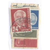 ALEMANHA DDR - 1950 - USADO - PRESIDENTE W.PIECK - SÉRIE CORRENTE DE 5 SELOS - YT-6/9A 