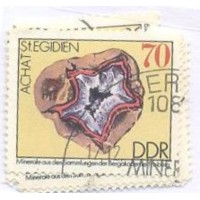 ALEMANHA DDR - 1974 - USADO - MINERAIS DAS COLEÇÕES DA ESCOLA NACIONAL DAS MINAS A FREIBERG - SÉRIE 6 SELOS - YT-1687/92 