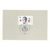 ALEMANHA FEDERAL - 1996 - MEDICINA - FOLHINHA COMEMORATIVA DUPLA TENDO NA FRENTE O SELO Y 1647 - BICENTENÁRIO DO NASCIMENTO DO MÉDICO E NATURALISTA PHILIPP FRANS VON SIEBOLD (1796-1866) C/ CARIMBO COMEMORATIVO E NA PARTE INTERNA BIOGRAFIA