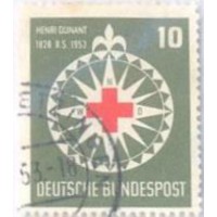 ALEMANHA FEDERAL - 1953 - USADO - 125º ANOS DO NASCIMENTO DE HENRI DUNANT FUNDADOR DA CRUZ VERMELHA - YT-50 