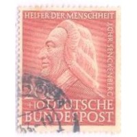 ALEMANHA FEDERAL - 1953 - USADO - BENFEITORES: 20+10p CARMIM J.CH SENCKENBERG - YT-61 - MI-175 