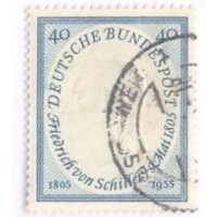 ALEMANHA FEDERAL - 1955 - USADO - 150º ANIVERSÁRIO DA MORTE DO POETA F. VON SCHILLER - YT-86 - MI-210 
