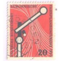 ALEMANHA FEDERAL - 1955 - USADO - CONFERÊNCIA EUROPÉIA DOS HORÁRIOS FERROVIÁRIOS - SINALEIRO - YT-95 - MI-219 