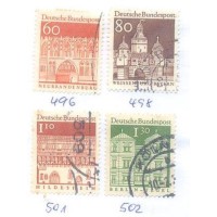 ALEMANHA FEDERAL - 1966-69 - USADO - PRESIDENTE HEUSS - 4 SELOS -(60p-80p-2DM-3DM) - YT-71B+71D+72A+72B - MI-190X+192X+195X+196X