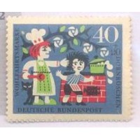 ALEMANHA FEDERAL - 1964 - MINT - PRÓ OBRAS BENEFICENTES - CONTO INFANTIL DOS IRMÃO GRIMM - CENAS DE A BELA ADORMECIDA NO BOSQUE - SÉRIE 4 SELOS - YT-315/18 