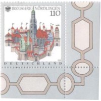ALEMANHA FEDERAL - 1998 - MINT - 100º ANIVERSÁRIO DA CIDADE DE NORDLINGEN - VISTA DA CIDADE - TEMAS HISTÓRIA E ARQUITETURA - YT-1797 