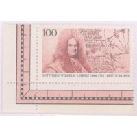 ALEMANHA FEDERAL - 1996 - MINT - 350º ANIVERSÁRIO DO NASCIMENTO DO MATEMÁTICA E FILÓSOFO GOTTFRIED WILHEM LIEBNIZ (1646-1716) RETRATO - YT-1697 