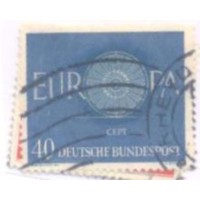 ALEMANHA FEDERAL - 1960 - USADO - TEMA EUROPA LETRA O DE EUROPA EM FORMA DE UM SOL ESTILIZADO - YT-210/212 