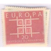 ALEMANHA FEDERAL - 1963 - MINT - TEMA EUROPA - LETRAS DA SIGLA CEPT - DENTRO DE QUADRADINHOS - SÉRIE 2 SELOS - YT-278/79 