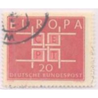 ALEMANHA FEDERAL - 1963 - USADO - TEMA EUROPA - LETRAS DA SIGLA CEPT - DENTRO DE QUADRADINHOS - SÉRIE 2 SELOS - YT-278/79