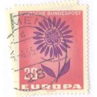 ALEMANHA FEDERAL - 1964 - USADO - TEMA EUROPA - FLOR ESTILIZADA - SÉRIE 2 SELOS - YT-313/314 