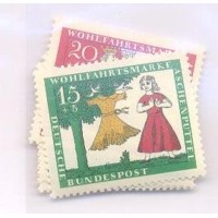 ALEMANHA FEDERAL - 1965 - NOVO - PRO JUVENTUDE - CONTO INFANTIL DOS IRMÃOS GRIMM - CINDERELA - YT-352/355 