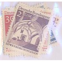 ALEMANHA FEDERAL - 1966-69 - CONJUNTO C/ 7 SELOS DA SÉRIE CORRENTE - EDIFÍCIOS E MONUMENTOS HISTÓRICOS - YT-359/62 + 386+395/96 