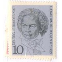 ALEMANHA FEDERAL - 1970 - CELEBRIDADES: BEETHOVEN - G.W. HEGEL - FRIEDRICH HOLDERLIN - SÉRIE 3 SELOS NOVOS SENDO 1 MINT - YT-479/81 