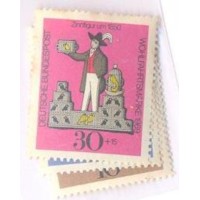 ALEMANHA FEDERAL - 1969 - FIGURINHAS DE ESTANHO - DO SÉCULO XVII E XVIII - SÉRIE 4 SELOS -3 SELOS MINT E 1 SELO NOVO C/ PONTOS DE FERRUGEM - YT-469/472