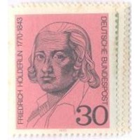 ALEMANHA FEDERAL - 1970 - MINT - CELEBRIDADES: BEETHOVEN - G.W.HEGEL - FRIEDRICH HOLDERLIN - SÉRIE 3 SELOS - YT-479/481