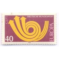ALEMANHA FEDERAL - 1975 - NOVO - TEMA EUROPA - CORNETA POSTAL FEITA C/ SETAS - SÉRIE 2 SELOS - YT-618/619 