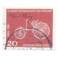 ALEMANHA FEDERAL - 1961 - USADOS - 75º ANIVERSÁRIO DO AUTOMÓVEL - CARROS ANTIGOS - SÉRIE 2 SELOS - YT-235/236 
