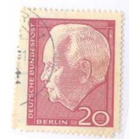 ALEMANHA FEDERAL - 1964 - USADO - PRESIDENTE LUBKE - PAPEL PALHA FLOURESCENTE - SÉRIE 2 SELOS - YT-305/306 
