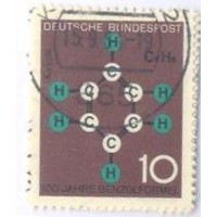 ALEMANHA FEDERAL - 1964 - USADO - CIÊNCIA E TÉCNICAS - FÓRMULA DO BENZOLREATOR - 1º MOTOR A GÁS - SÉRIE 3 SELOS - YT-310/12