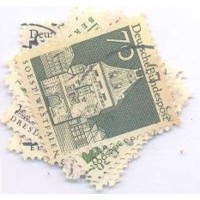 ALEMANHA FEDERAL - 1967-69 - USADO - SÉRIE CORRENTE EDIFÍCIOS HISTÓRICOS - 1 SELOS ISOLADO + SÉRIE DE 8 SELOS - YT-386+391/397A