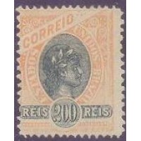 R-085B - 1894 - MADRUGADA REPUBLICANA - 200 RÉIS - NOVO - GOMADO - RHM R$ 1.275,00 (255 UFs X R$ 5,00)