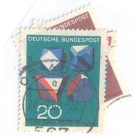 ALEMANHA FEDERAL - 1968 - USADOS - CIÊNCIA E TÉCNICAS - SESQUICENTENÁRIO DA MÁQUINA IMPRESSORA DE FIREDRICH KONIG MILENÁRIO DAS MINAS DE HARZ (ZINCO-CHUMBO-COBRE) CENTENÁRIO DO MICROSCÓPIO CIENTIFICO DO PROF. ERNEST ABBE - YT-411/13 