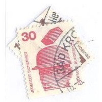ALEMANHA FEDERAL - 1972 - USADO - SÉRIE CORRENTE - PREVENÇÃO DE ACIDENTES 10p ESCADA - 30p CAPACETE DE PROTEÇÃO - DESTACADOS DE CARNÊ - YT-564c/565c
