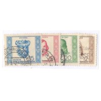 ALEMANHA DDR - USADO - 1952 - CELEBRIDADES INTERNACIONAIS: VICTOR HUGO - LEONARDO DA VINCI - NICOLAS GOGOL - AVICENA - 4 SELOS - YT-0063/66 - MI-311/14 